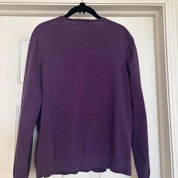 Lands End Women's Fine Gauge Cotton Cardigan Sweater - Picture 2 of 5